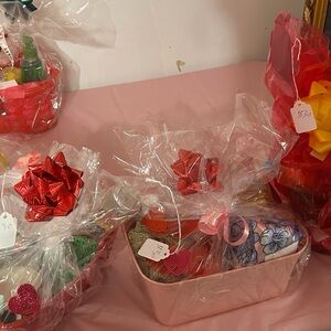 Festive Red and Pink Gift Basket